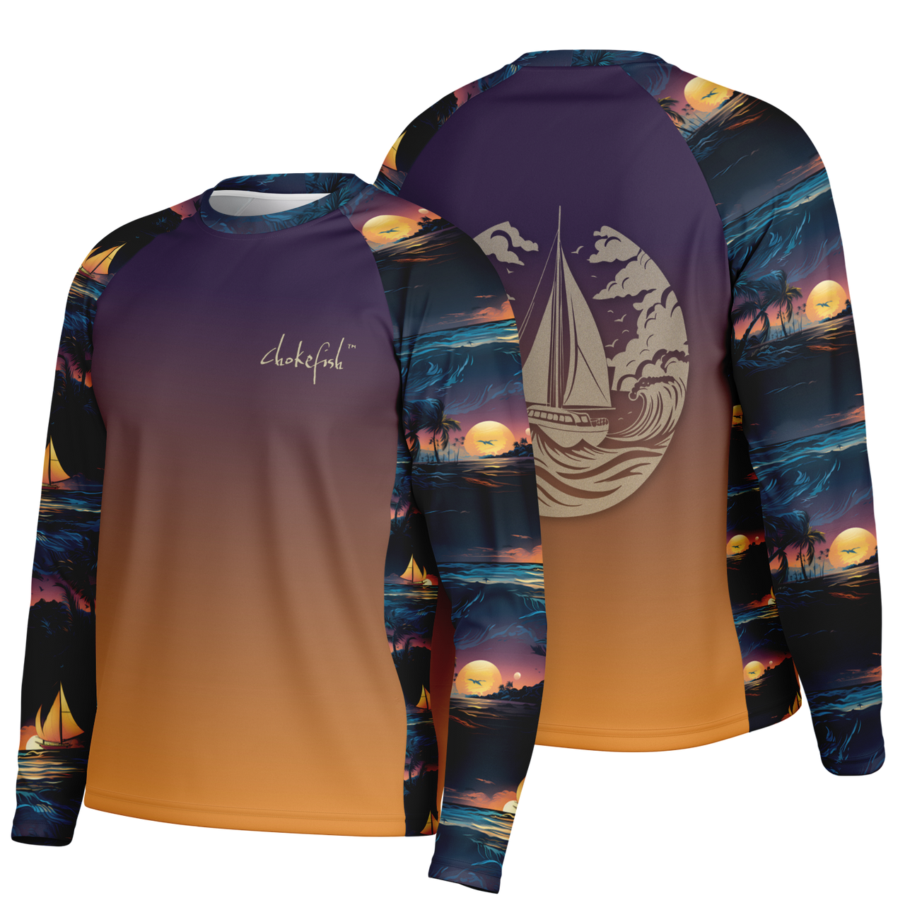 Chokefish™ Long Sleeve Every Day All Weather Trees&Boats Shirt Men's-018-Special Edition