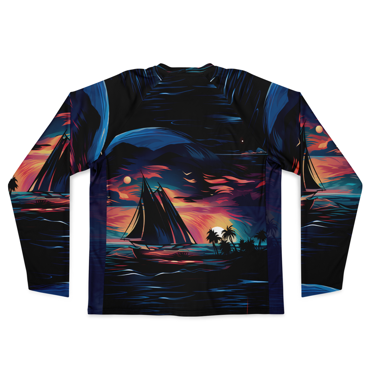 Chokefish™ Long Sleeve Every Day All Weather Trees&Boats Shirt Men's-013
