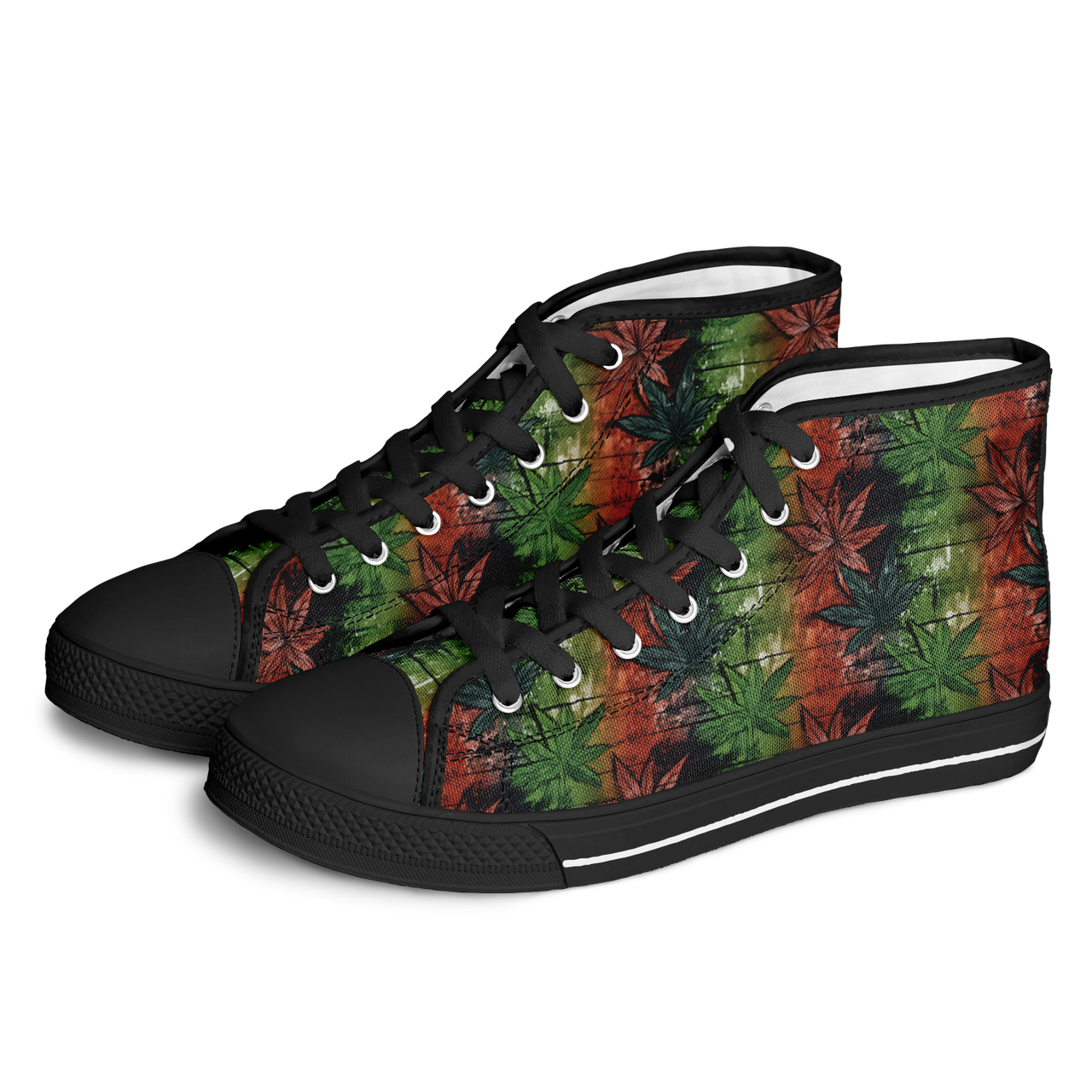 Chokefish™ Urban Peak Retro High Tops-Cannabis-005-2