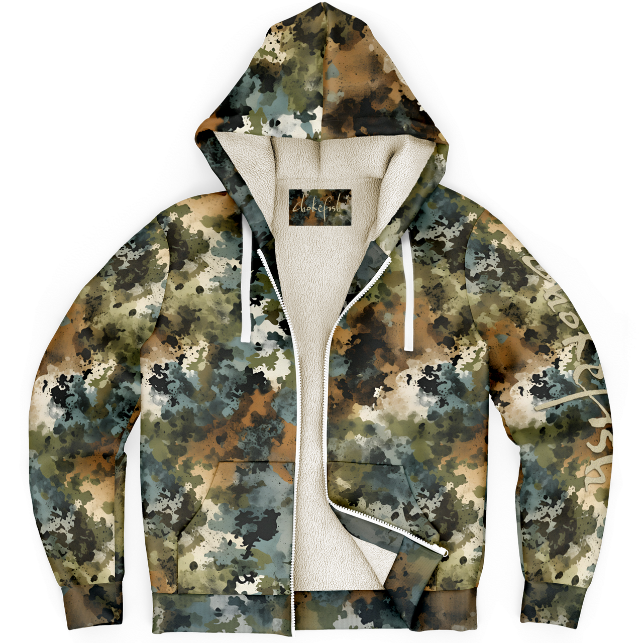 Chokefish™ Microfleece Zip-Up Hoodie Acid-Wash Colors-016