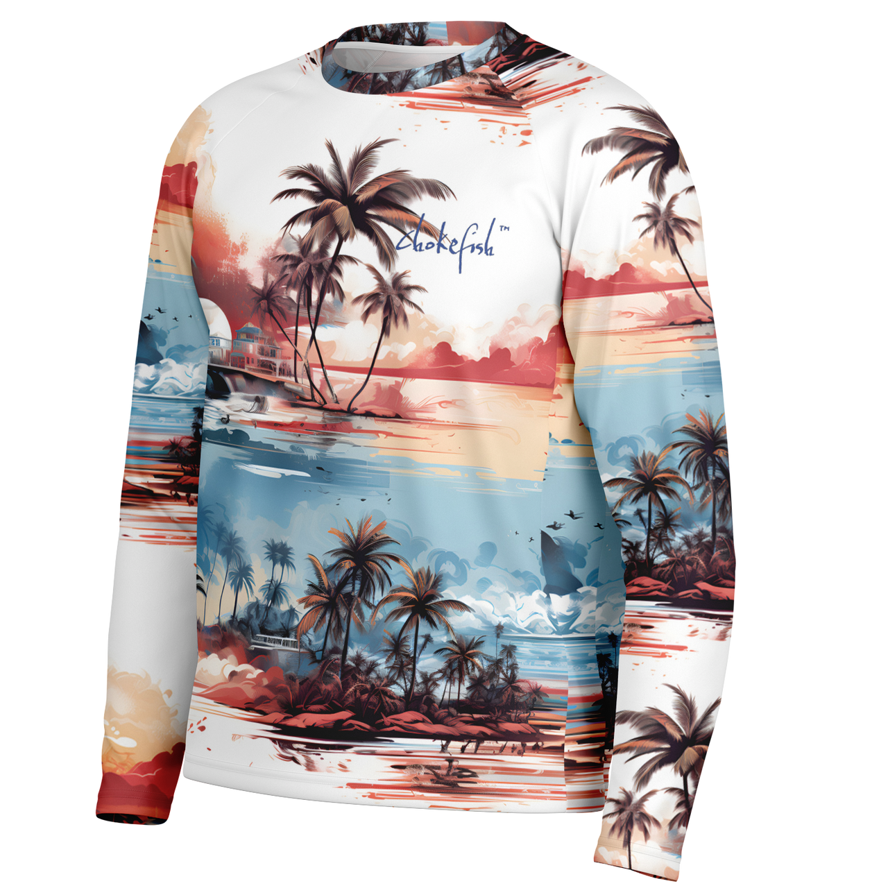 Chokefish™ Long Sleeve Every Day All Weather Trees&Boats Shirt Men's-001