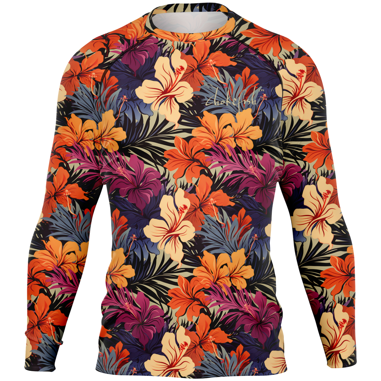 Chokefish™ Long Sleeve Rashguard Floral Men's Shirt-007