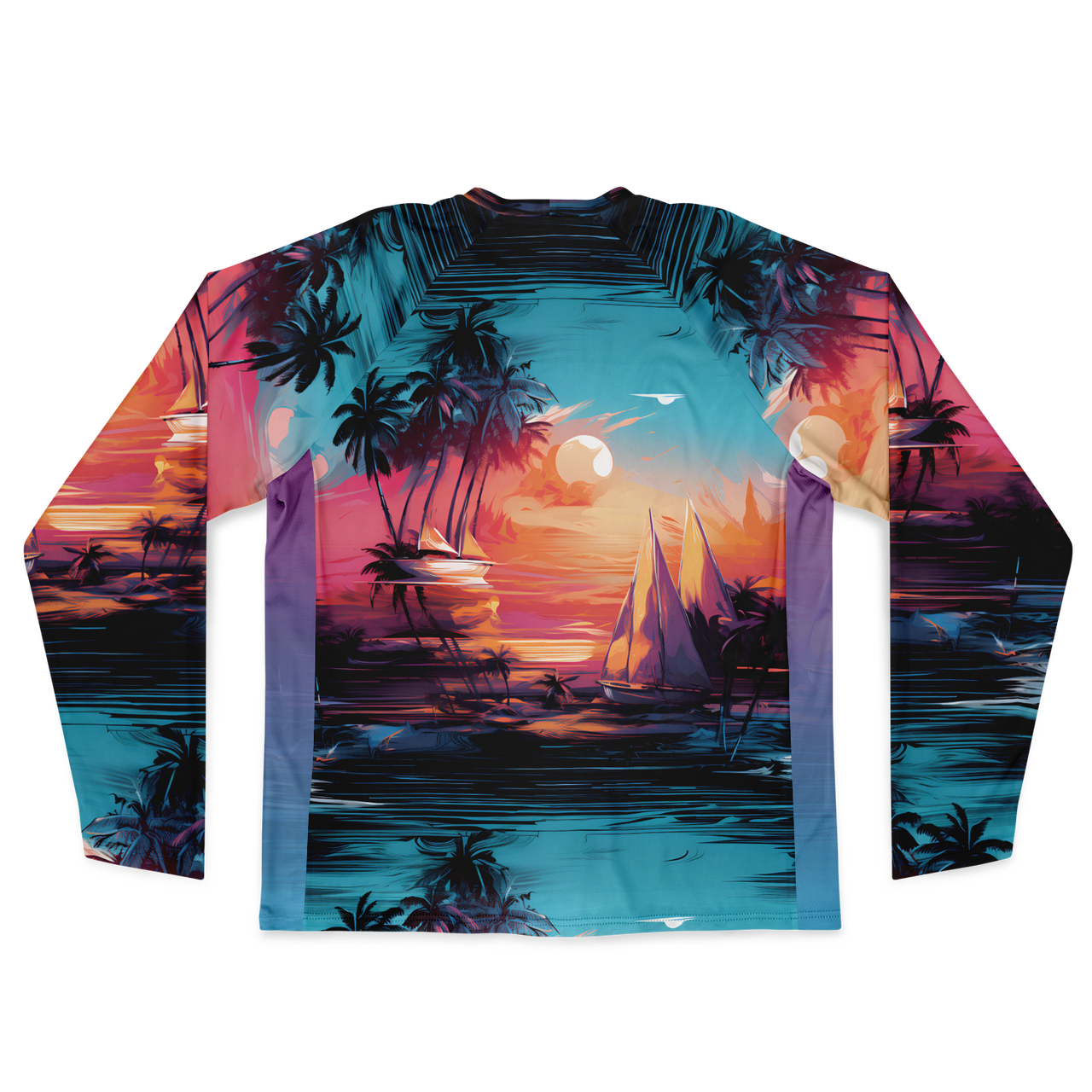 Chokefish™ Long Sleeve Every Day All Weather Trees&Boats Shirt Men's-008