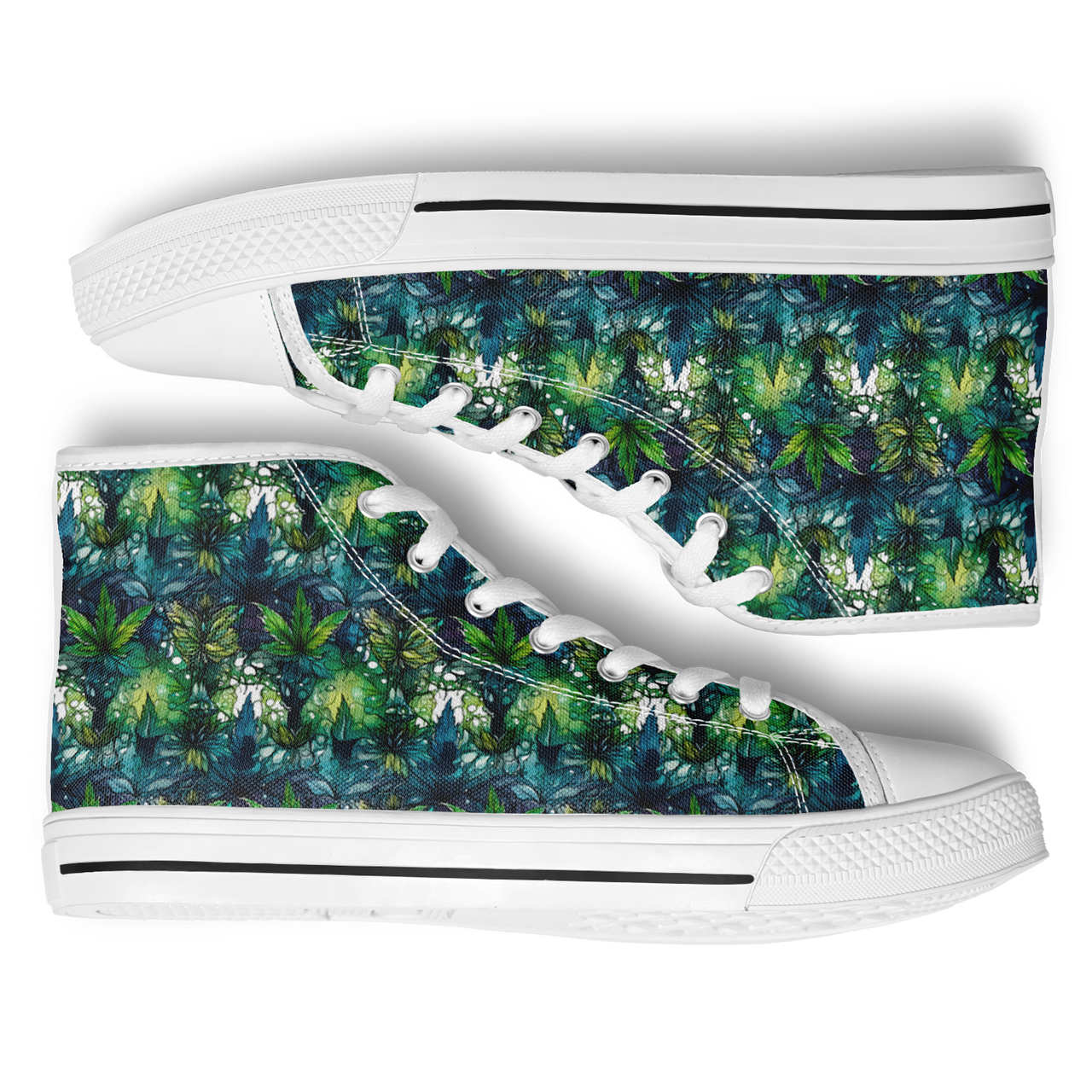 Chokefish™ Urban Peak Retro High Tops-Cannabis-012
