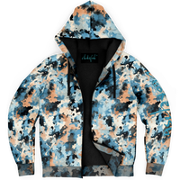 Chokefish™ Microfleece Zip-Up Hoodie Acid-Wash Colors-003B