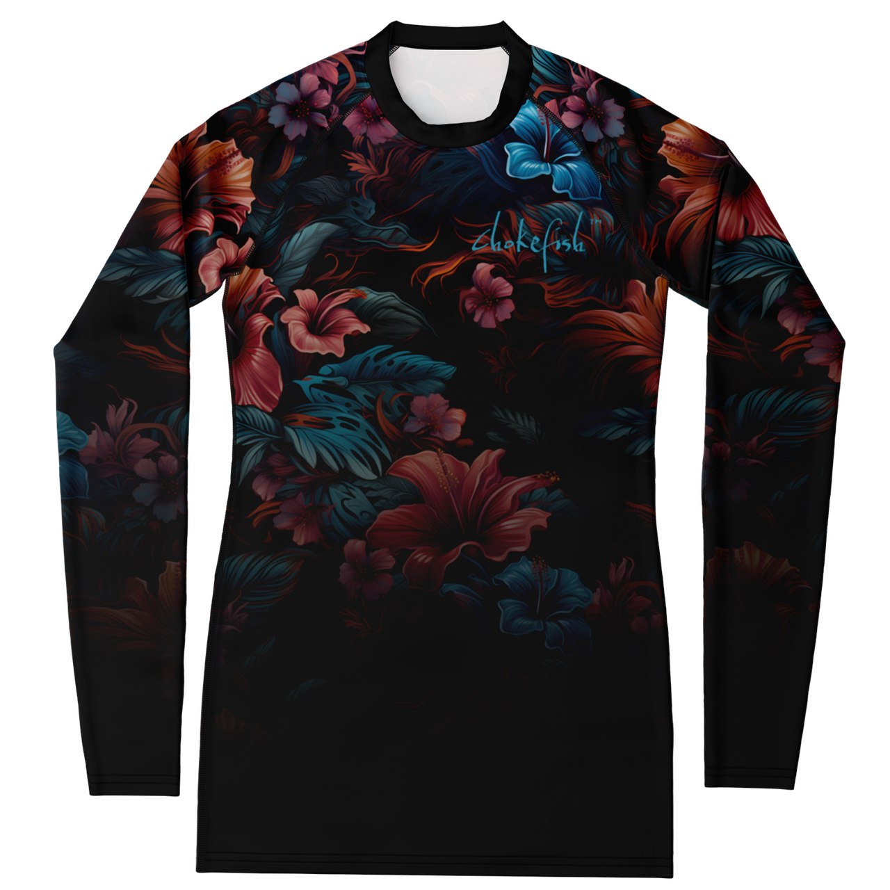 Chokefish™ Long Sleeve Rashguard Floral Woman's Shirt-004