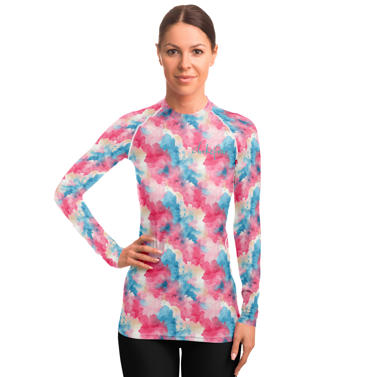 Chokefish™ Long Sleeve Rashguard Acid-Wash Woman's Shirt-001