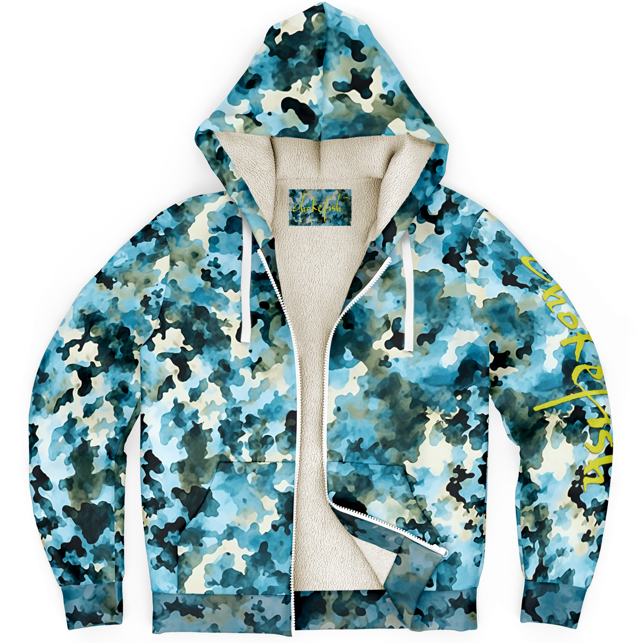 Chokefish™ Microfleece Zip-Up Hoodie Acid-Wash Colors-015