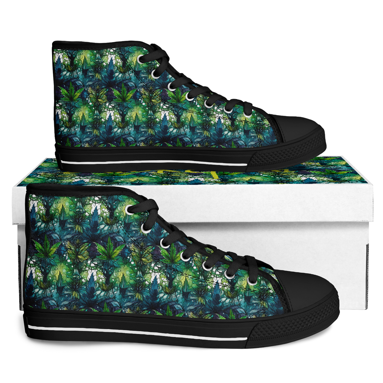 Chokefish™ Urban Peak Retro High Tops-Cannabis-012-2