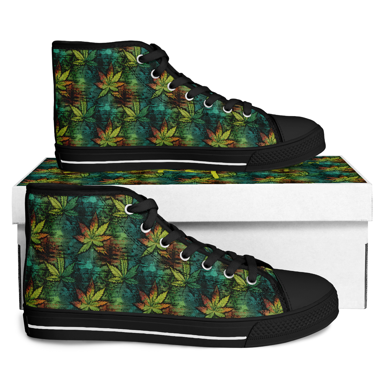Chokefish™ Urban Peak Retro High Tops-Cannabis-003-2