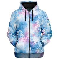 Chokefish™ Microfleece Zip-Up Hoodie Acid-Wash Colors-008B