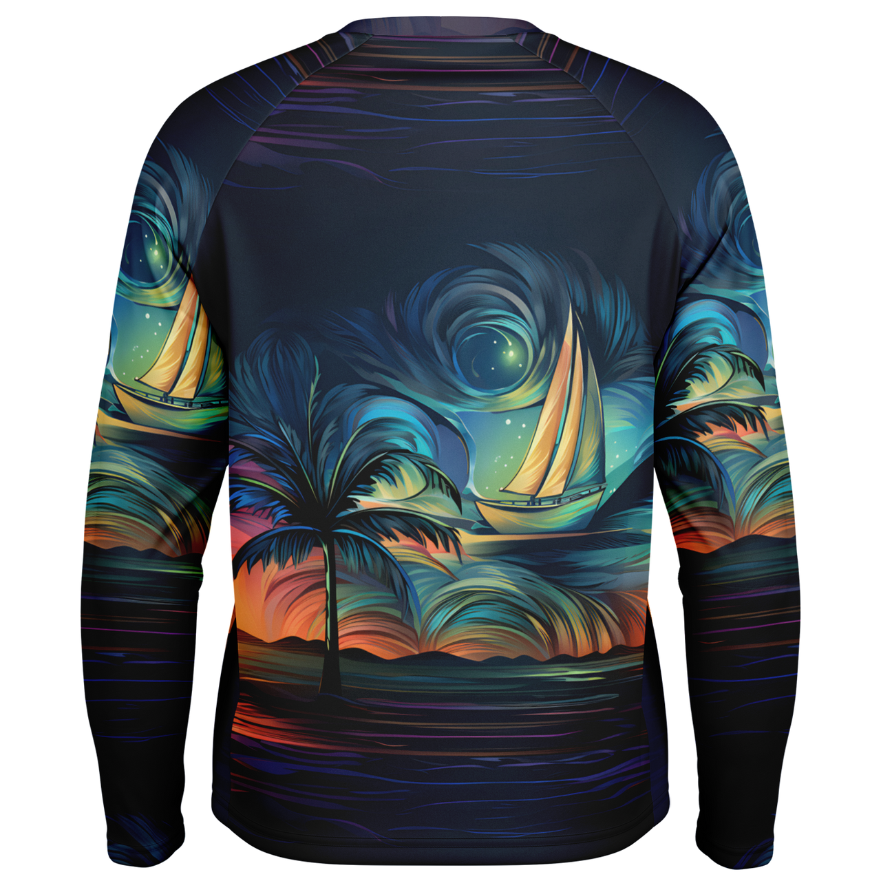 Chokefish™ Long Sleeve Every Day All Weather Trees&Boats Shirt Men's-006