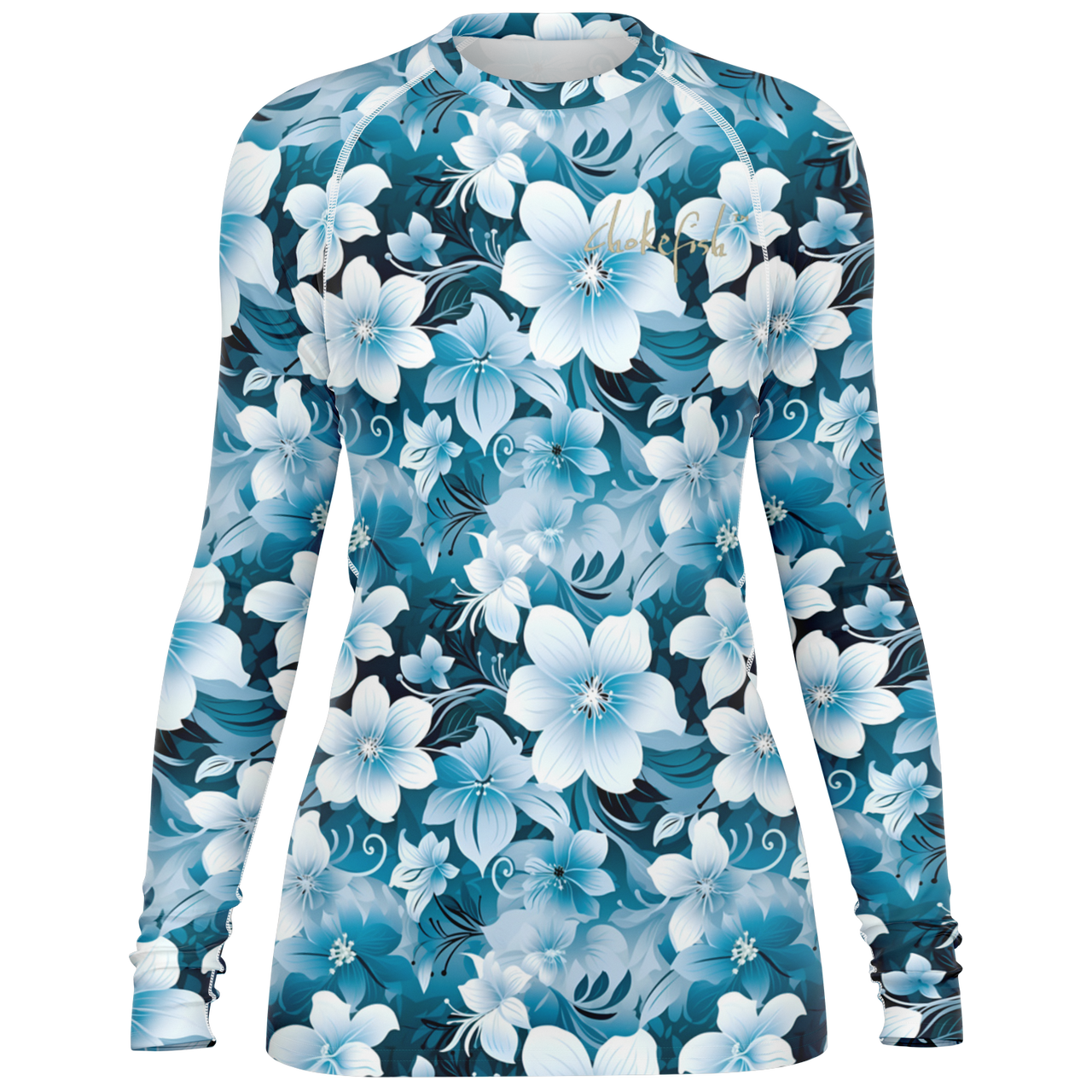 Chokefish™ Long Sleeve Rashguard Floral Woman's Shirt-009