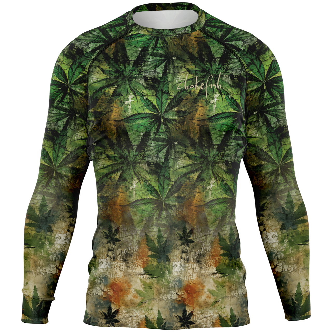 Chokefish™ Long Sleeve Rashguard Cannabis Men's Shirt-009