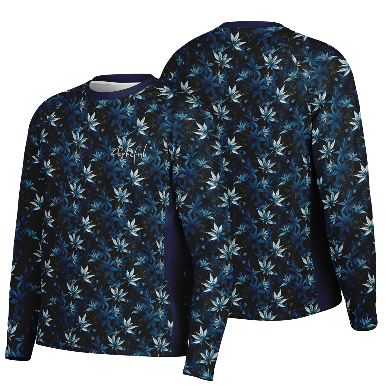 Chokefish™ Long Sleeve Every Day All Weather Cannabis Shirt Men's-006-Blue