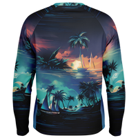 Chokefish™ Long Sleeve Every Day All Weather Trees&Boats Shirt Men's-009