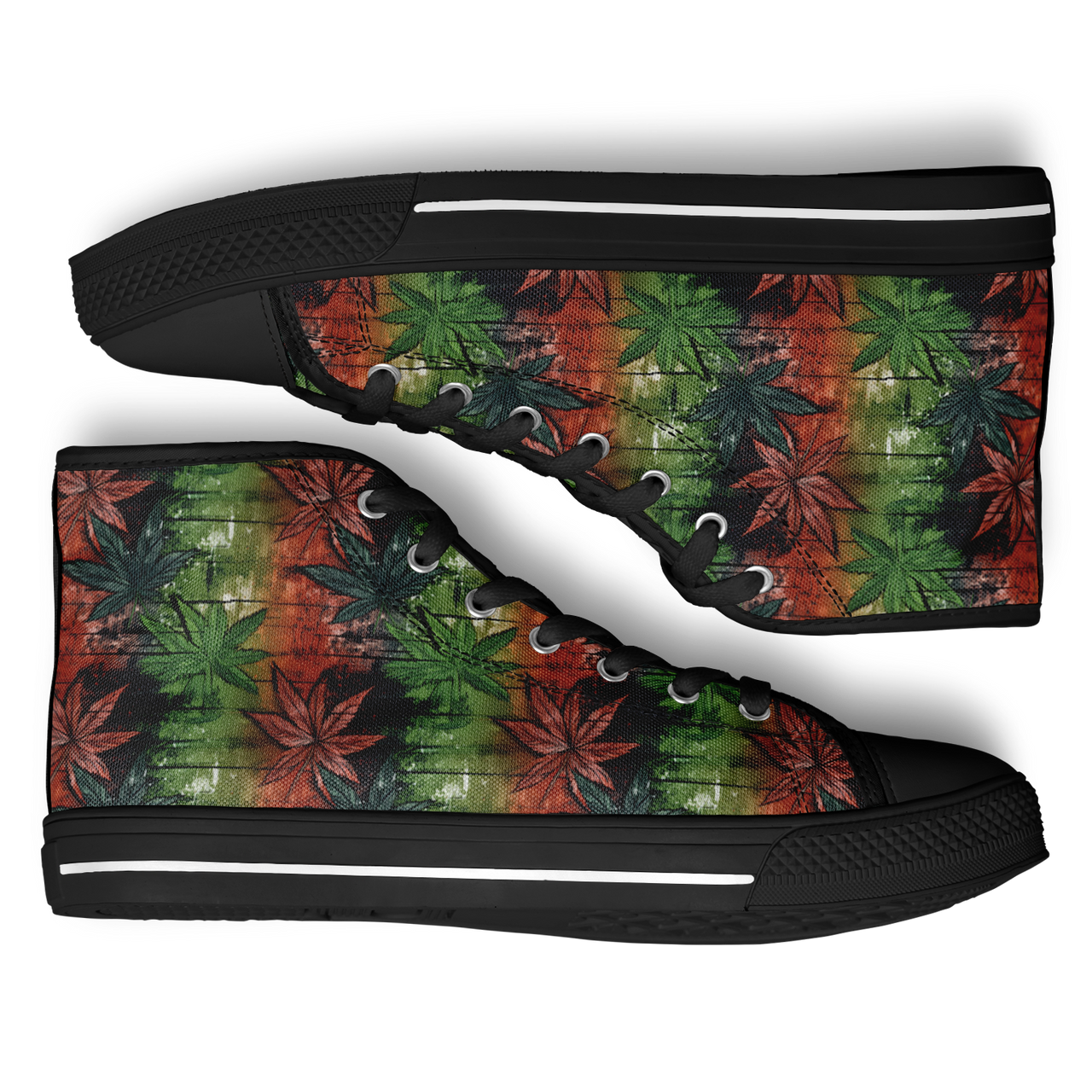 Chokefish™ Urban Peak Retro High Tops-Cannabis-005-2