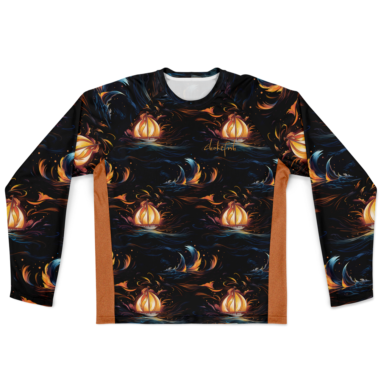 Chokefish™ Long Sleeve Every Day All Weather Trees&Boats Shirt Men's-005