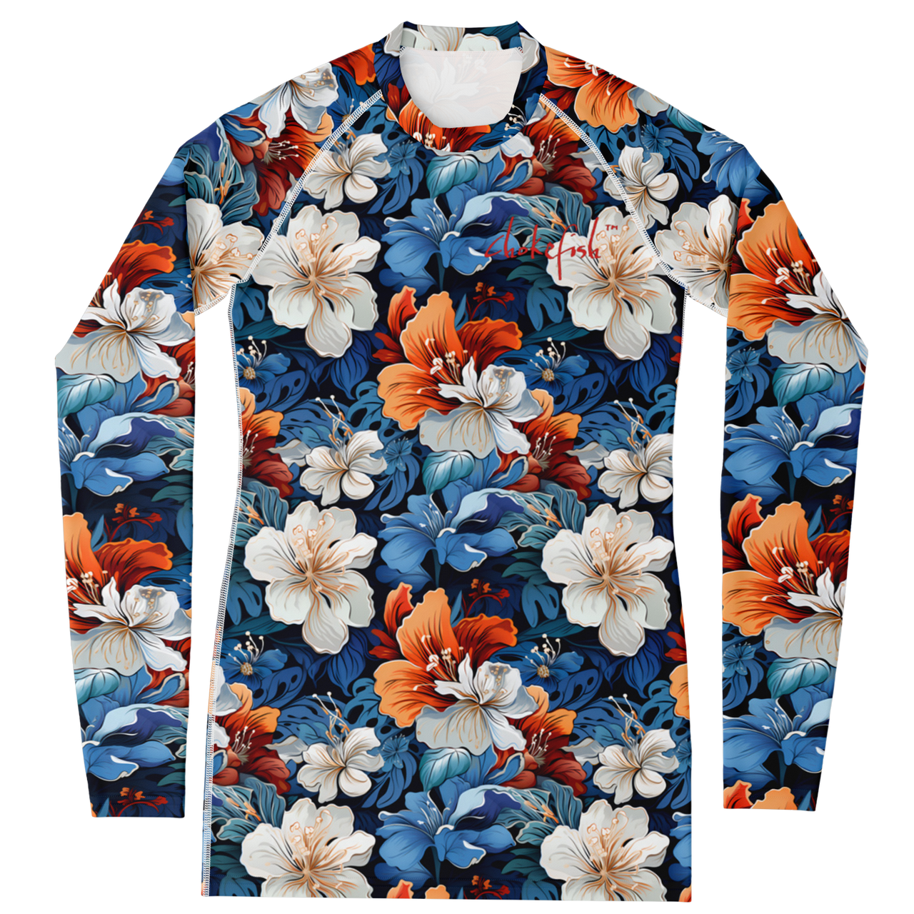 Chokefish™ Long Sleeve Rashguard Floral Woman's Shirt-008