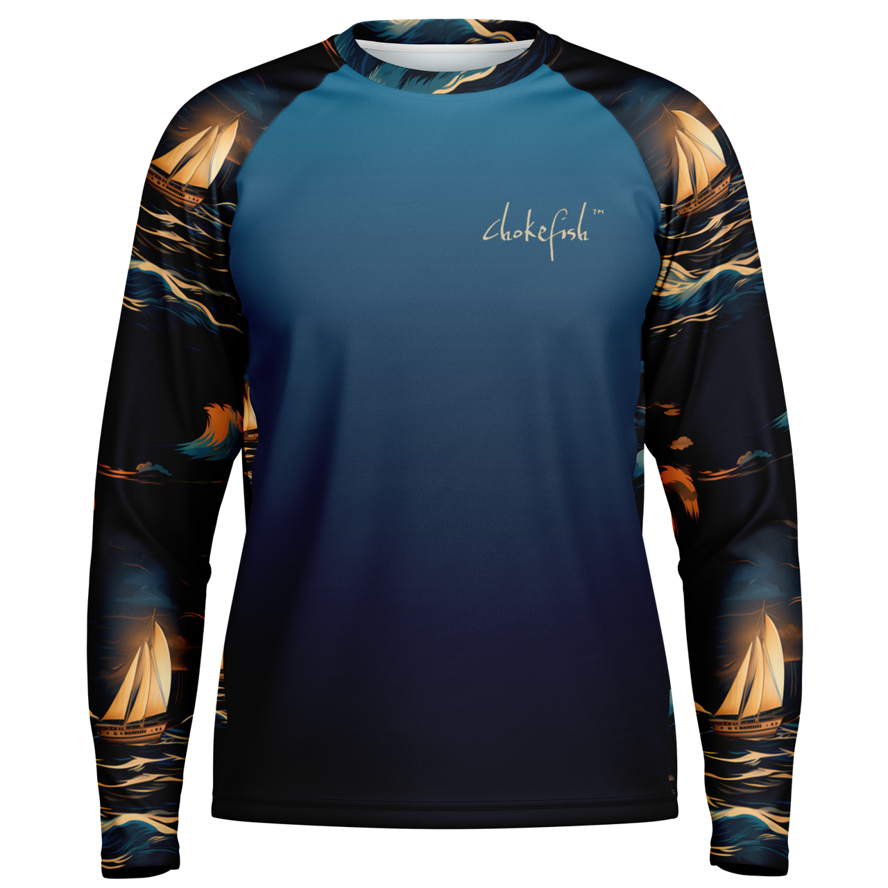 Chokefish™ Long Sleeve Every Day All Weather Trees&Boats Shirt Men's-015