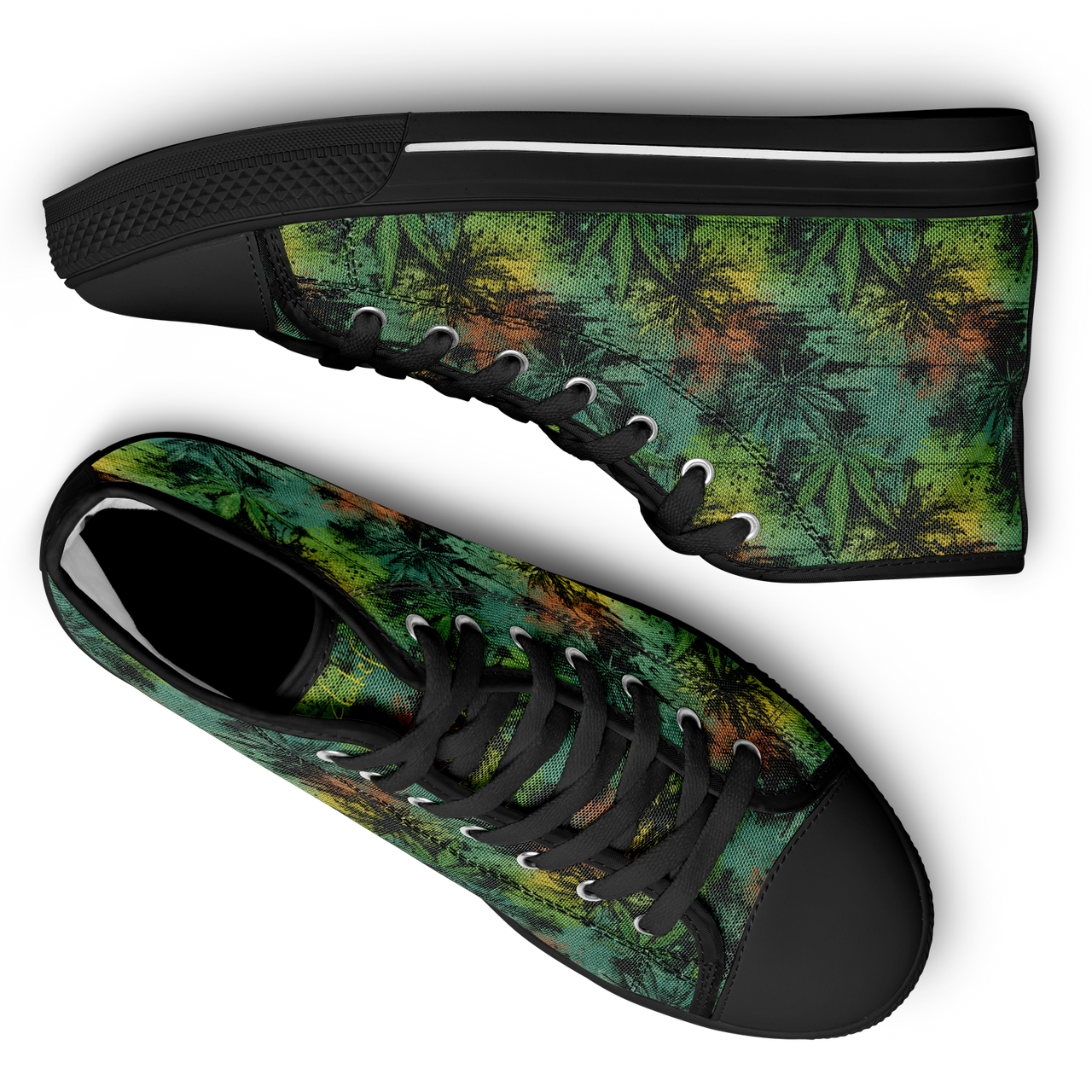 Chokefish™ Urban Peak Retro High Tops-Cannabis-006-2