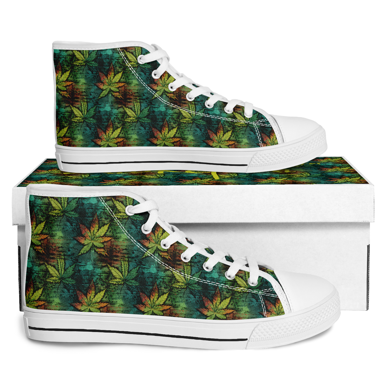 Chokefish™ Urban Peak Retro High Tops-Cannabis-003
