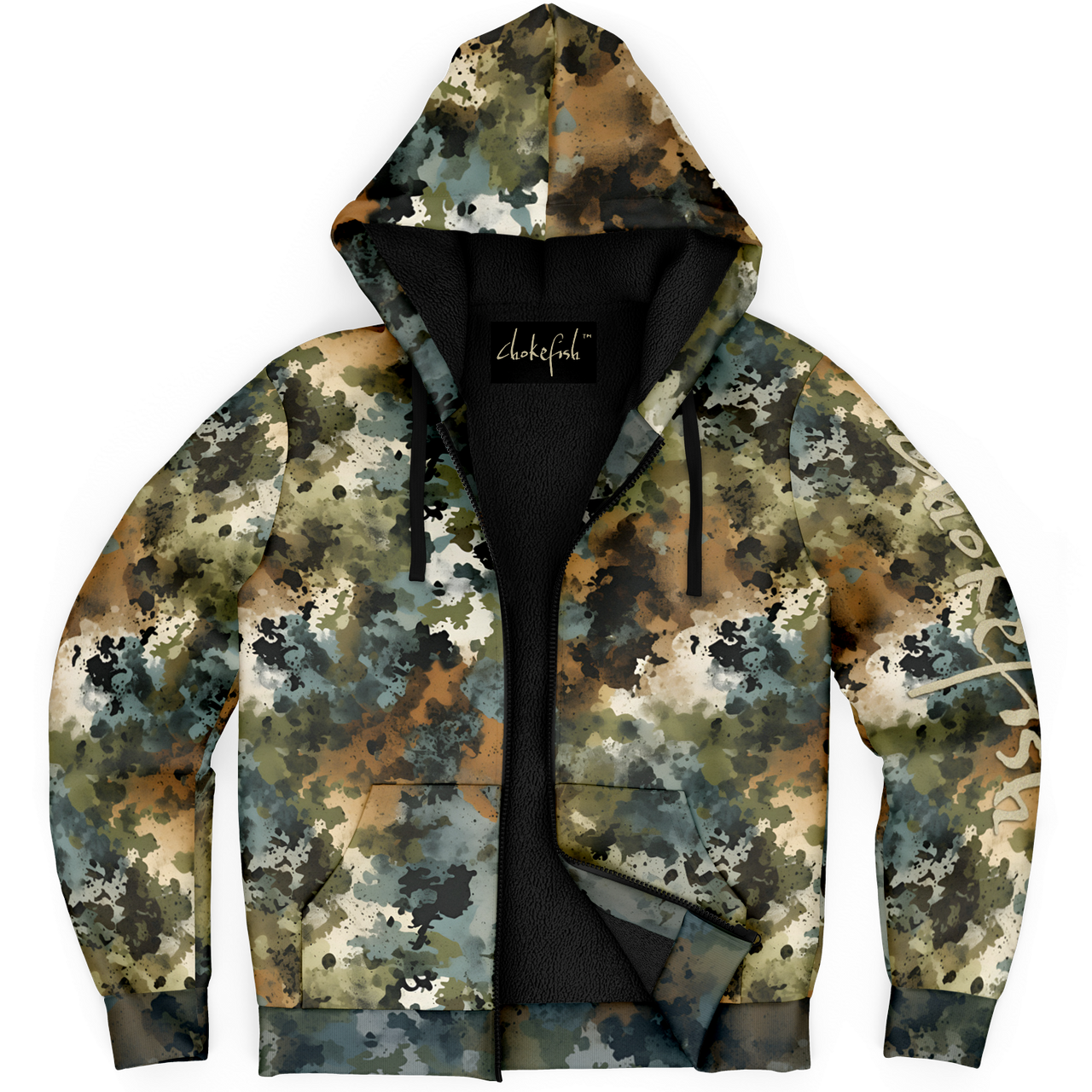 Chokefish™ Microfleece Zip-Up Hoodie Acid-Wash Colors-016B