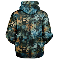 Chokefish™ Microfleece Zip-Up Hoodie Acid-Wash Colors-018B