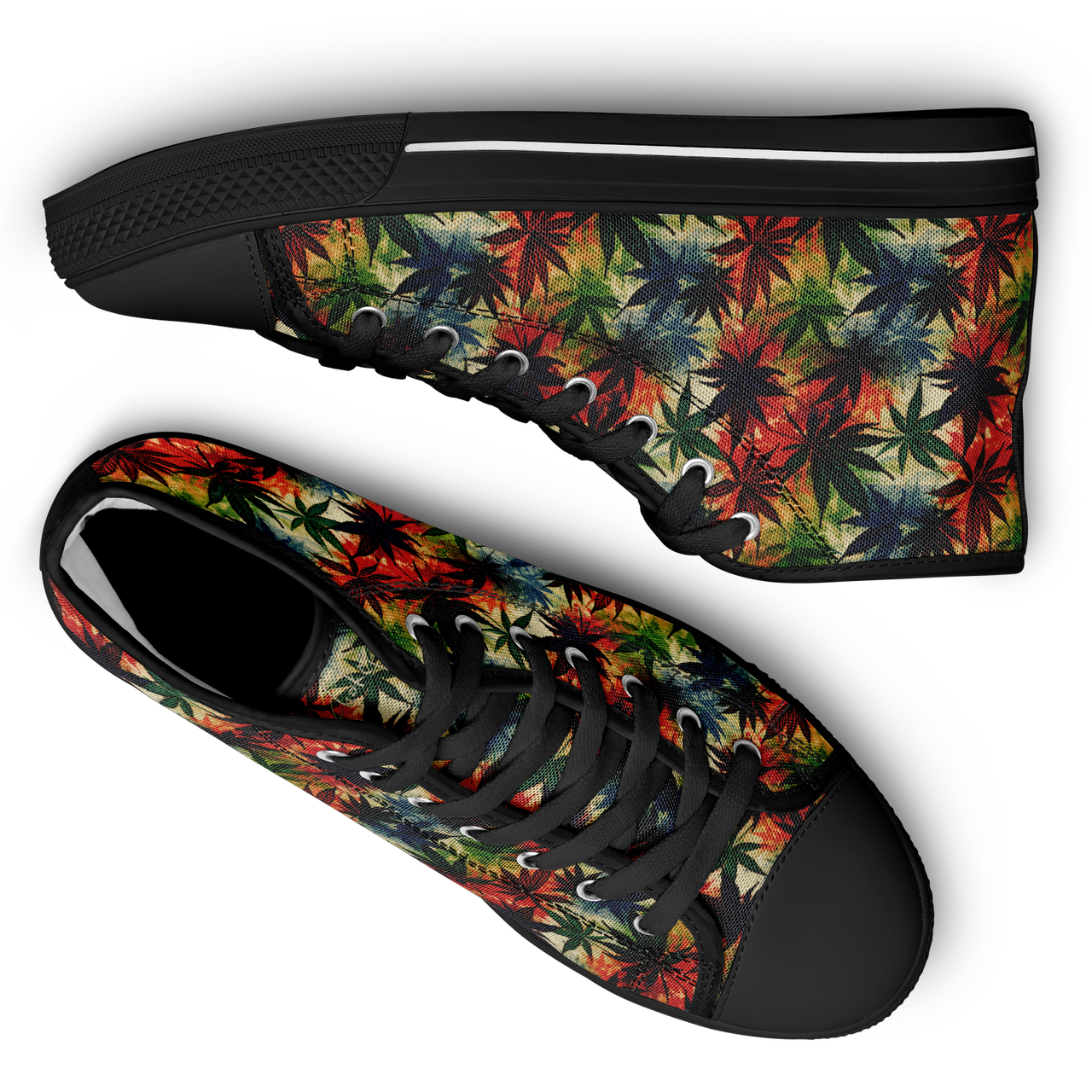 Chokefish™ Urban Peak Retro High Tops-Cannabis-004-2