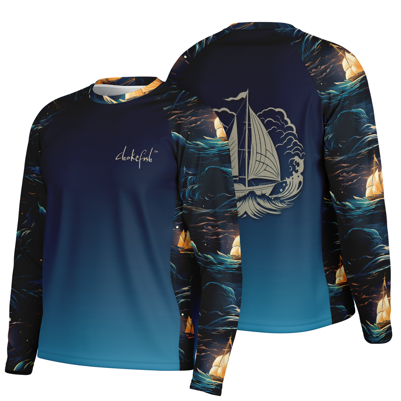 Chokefish™ Long Sleeve Every Day All Weather Trees&Boats Shirt Men's-014-Special-Edition