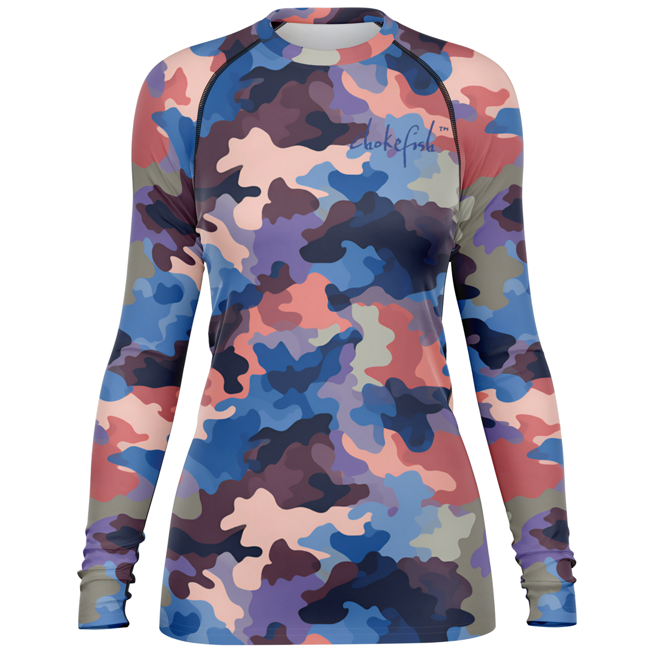 Chokefish™ Long Sleeve Rashguard Camouflage Woman's Shirt-007