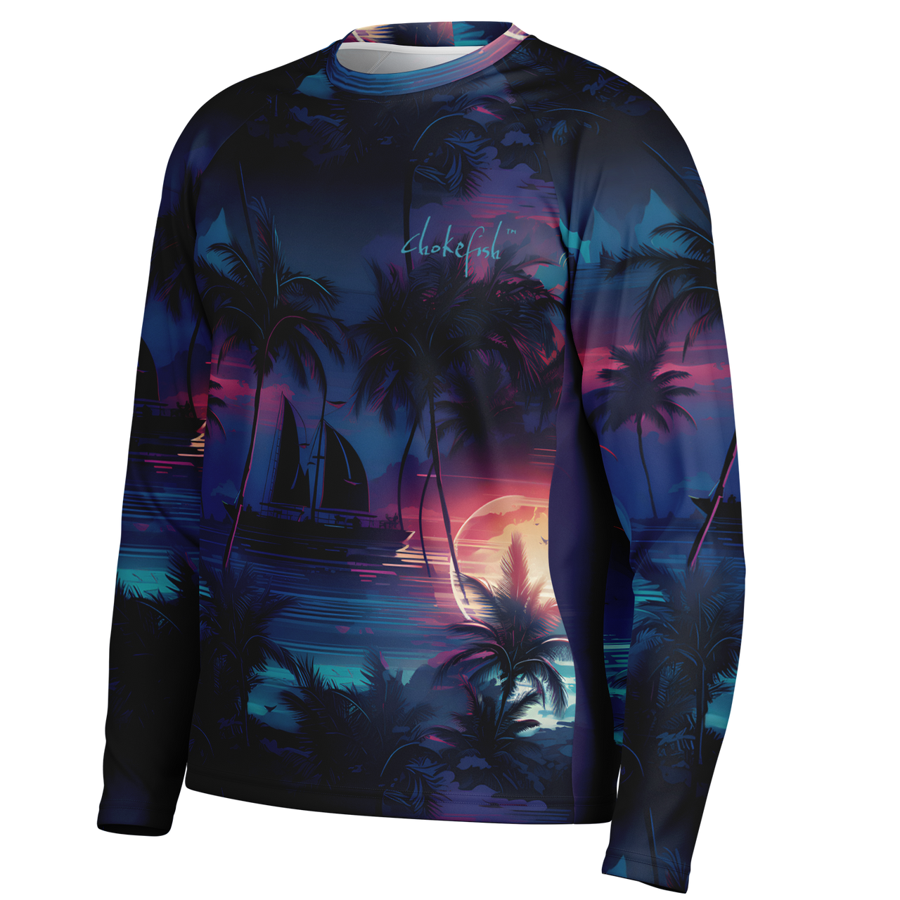 Chokefish™ Long Sleeve Every Day All Weather Trees&Boats Shirt Men's-012