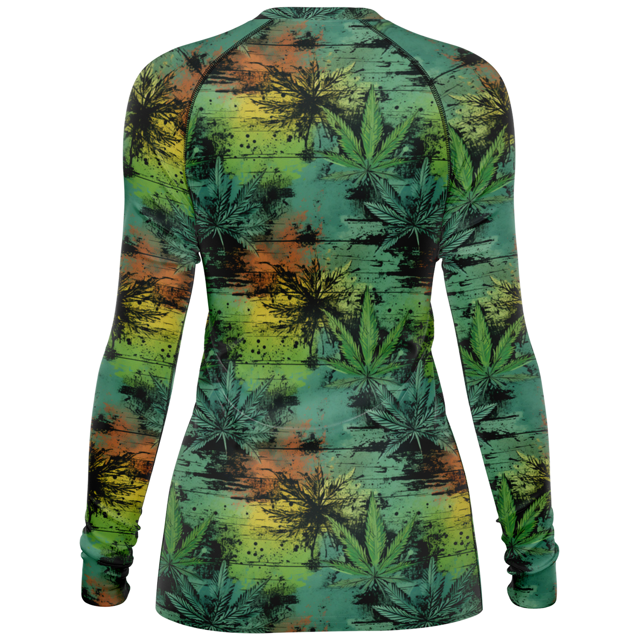 Chokefish™ Long Sleeve Rashguard Cannabis Woman's Shirt-006