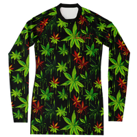 Chokefish™ Long Sleeve Rashguard Cannabis Woman's Shirt-002