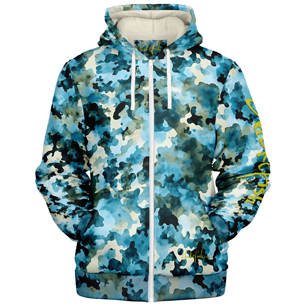 Chokefish™ Microfleece Zip-Up Hoodie Acid-Wash Colors-015