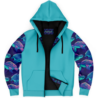 Chokefish™ Microfleece Zip-Up Hoodie Marine Life-014B