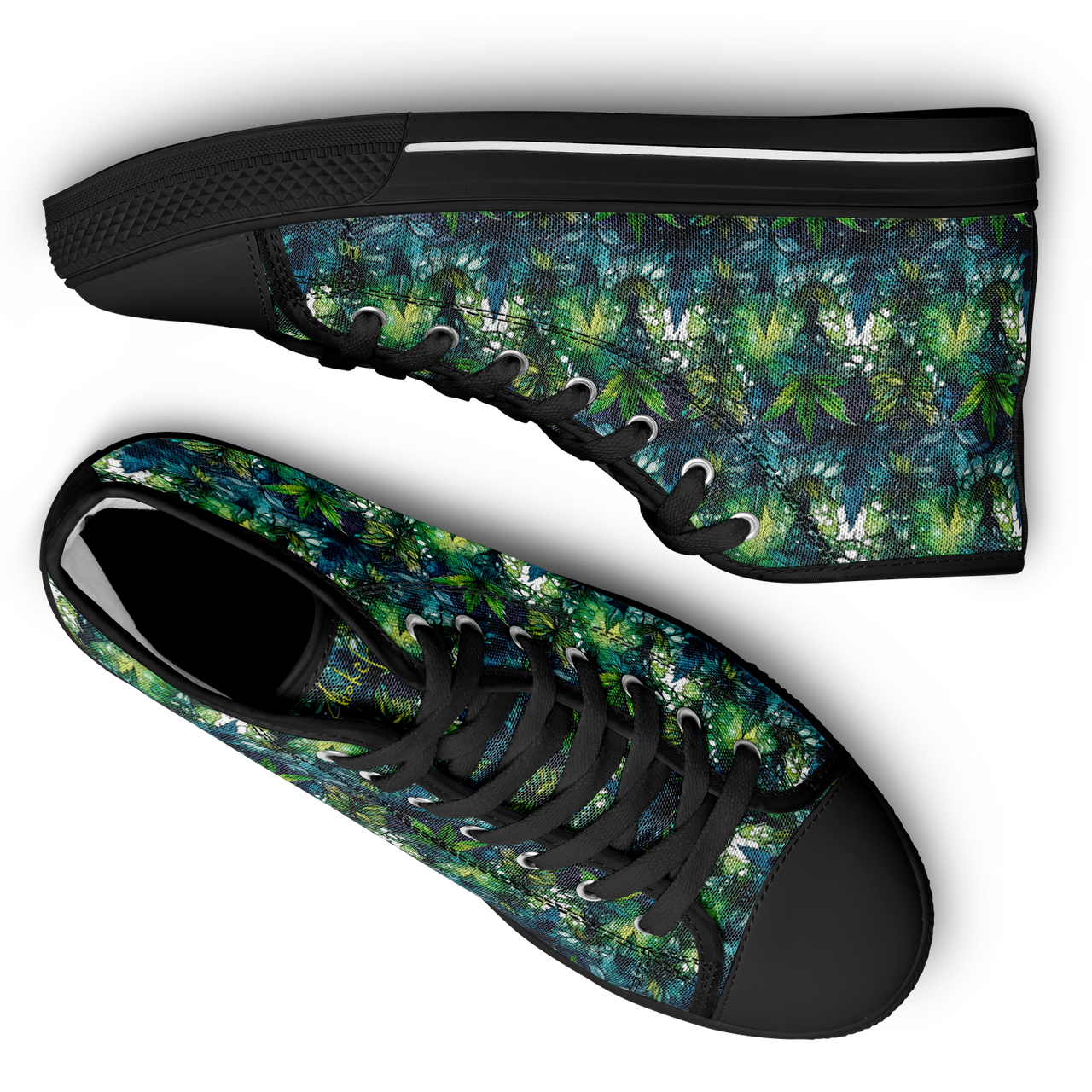 Chokefish™ Urban Peak Retro High Tops-Cannabis-012-2