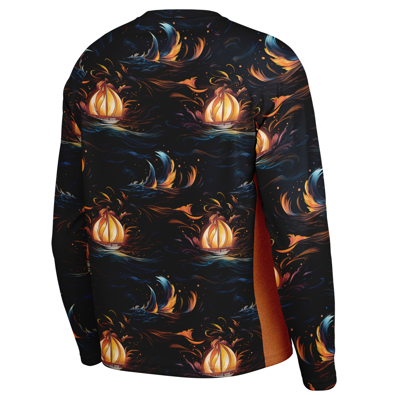 Chokefish™ Long Sleeve Every Day All Weather Trees&Boats Shirt Men's-005