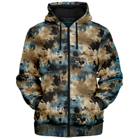 Chokefish™ Microfleece Zip-Up Hoodie Acid-Wash Colors-014B