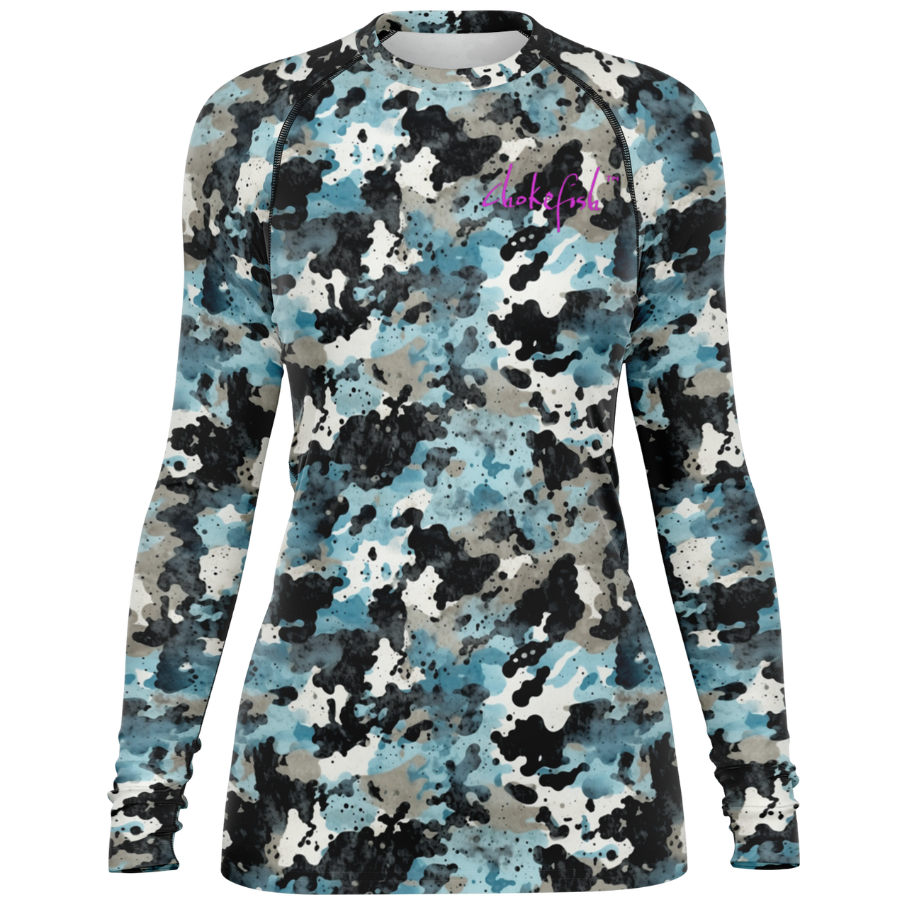 Chokefish™ Long Sleeve Rashguard Acid-Wash Woman's Shirt-010