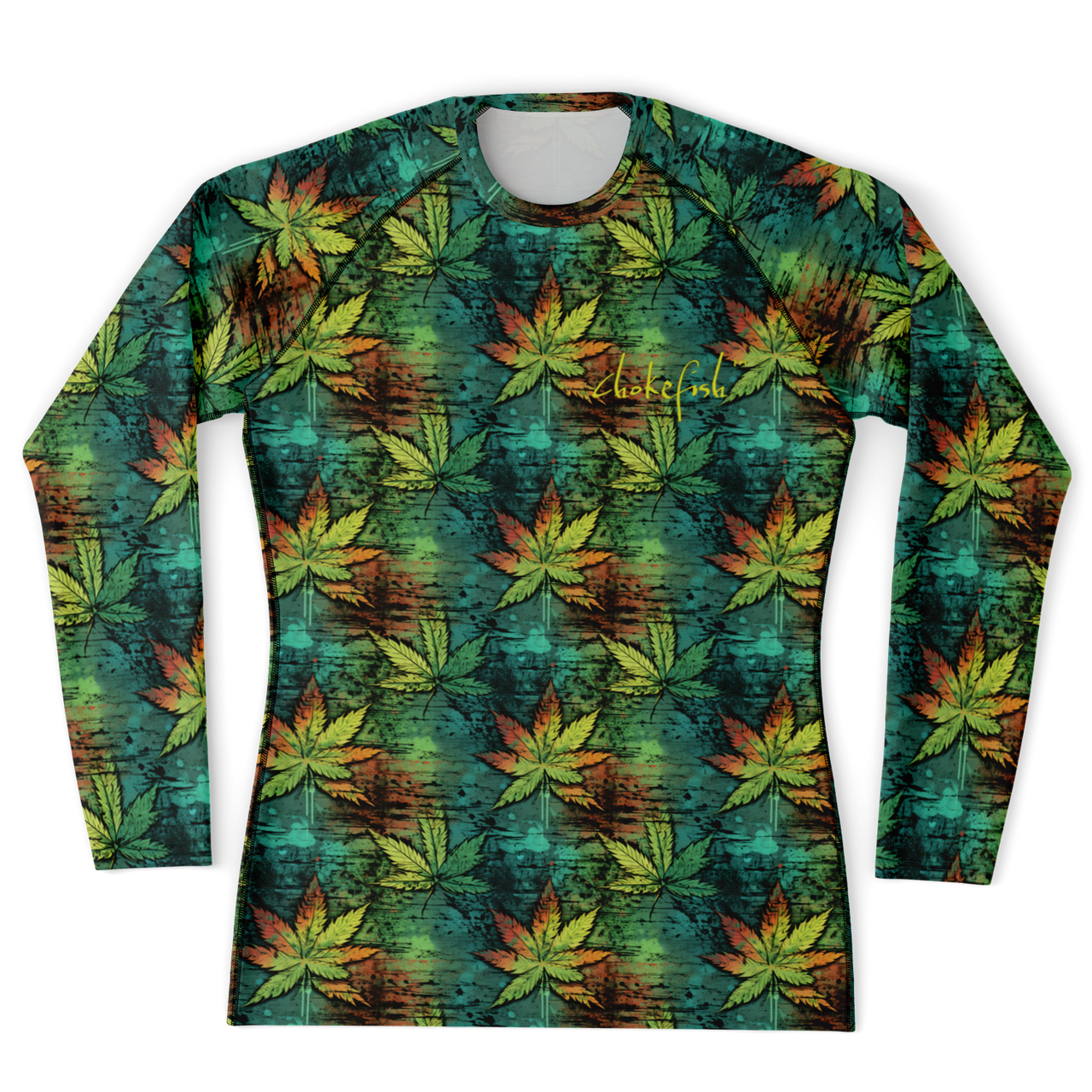 Chokefish™ Long Sleeve Rashguard Cannabis Men's Shirt-004