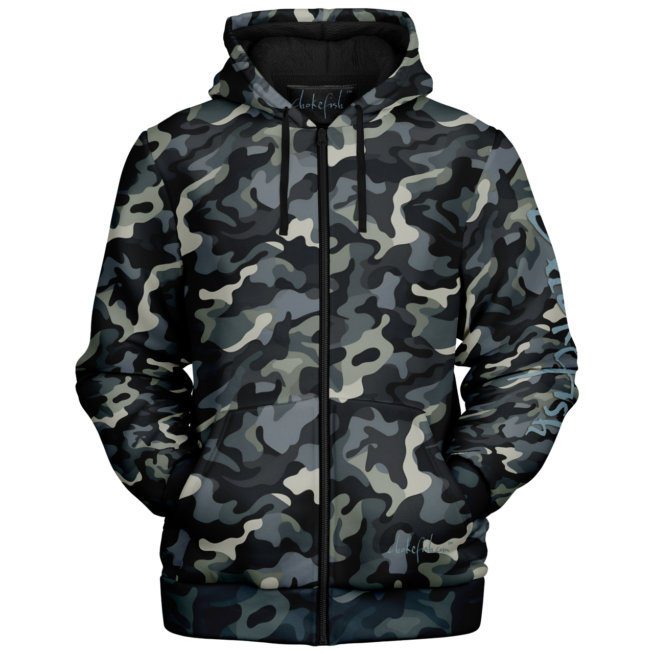 Chokefish™ Microfleece Zip-Up Hoodie Camouflage-007B