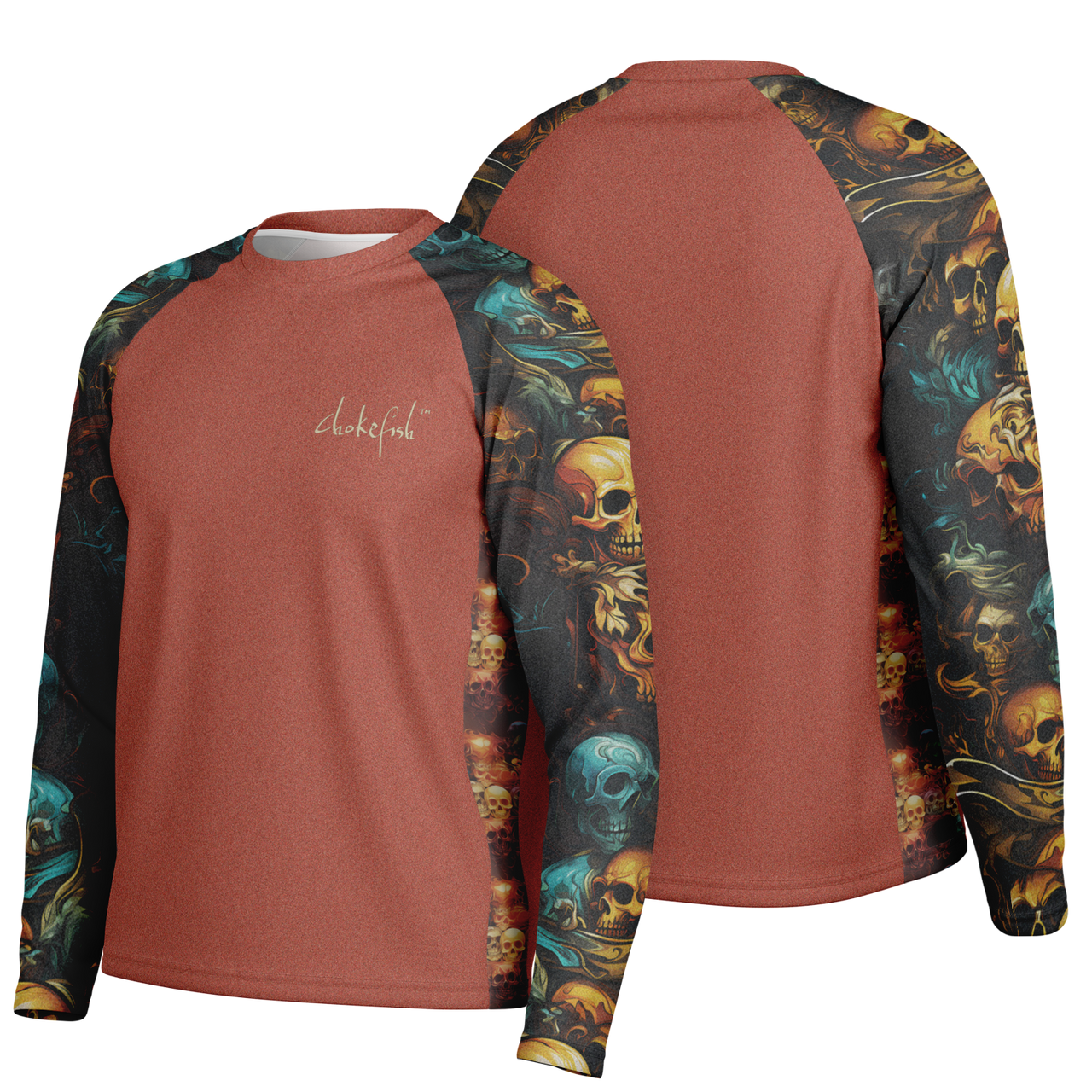 Chokefish™ Long Sleeve Every Day All Weather Skulls Shirt Men's-002