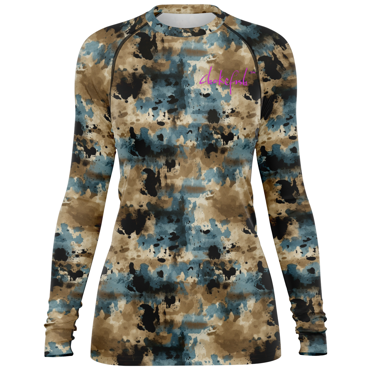 Chokefish™ Long Sleeve Rashguard Acid-Wash Woman's Shirt-012