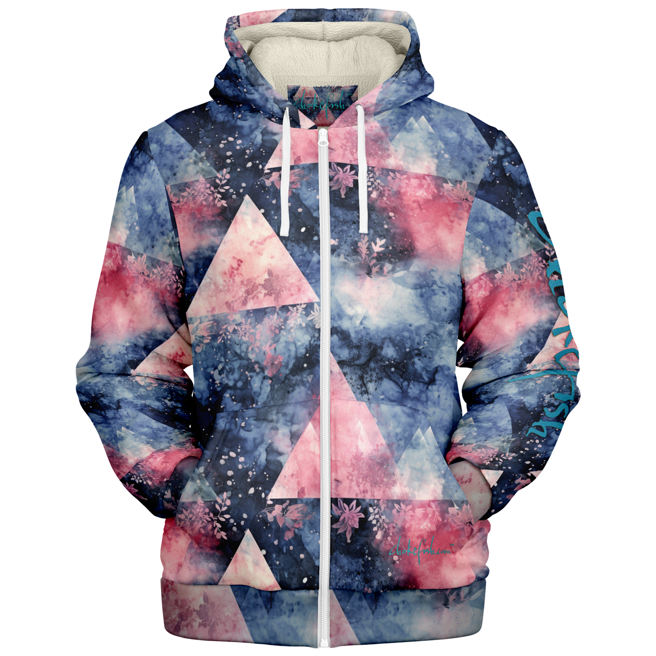 Chokefish™ Microfleece Zip-Up Hoodie Acid-Wash Colors-010