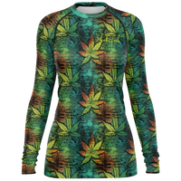 Chokefish™ Long Sleeve Rashguard Cannabis Woman's Shirt-004