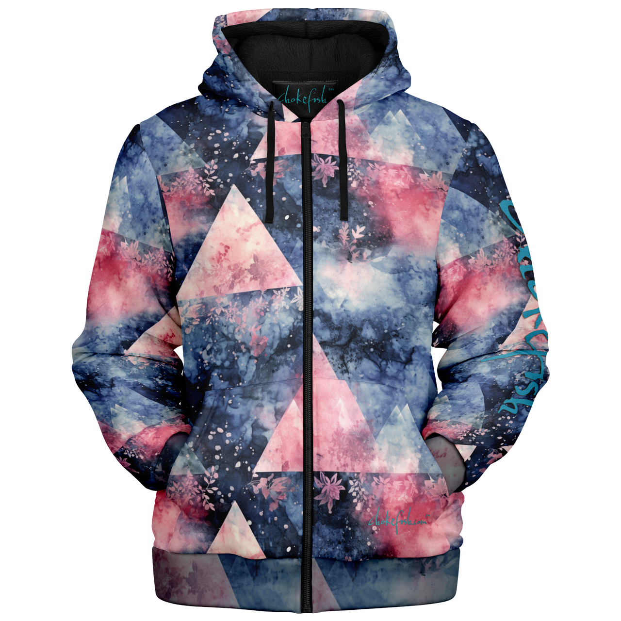 Chokefish™ Microfleece Zip-Up Hoodie Acid-Wash Colors-010B