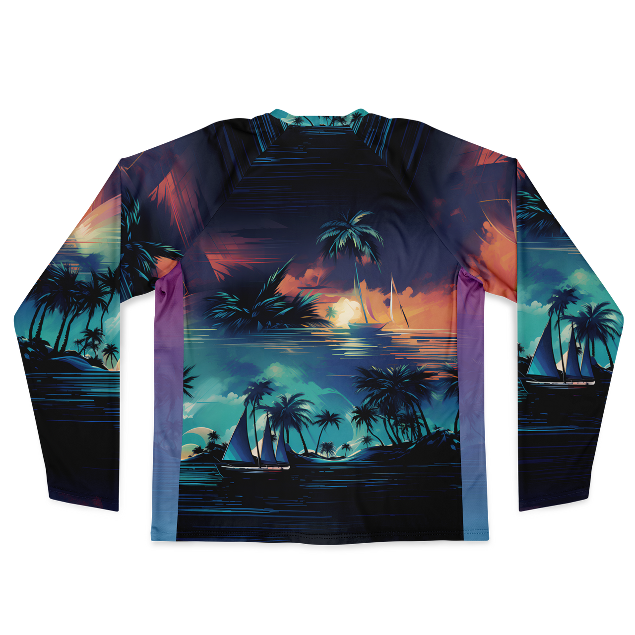 Chokefish™ Long Sleeve Every Day All Weather Trees&Boats Shirt Men's-009