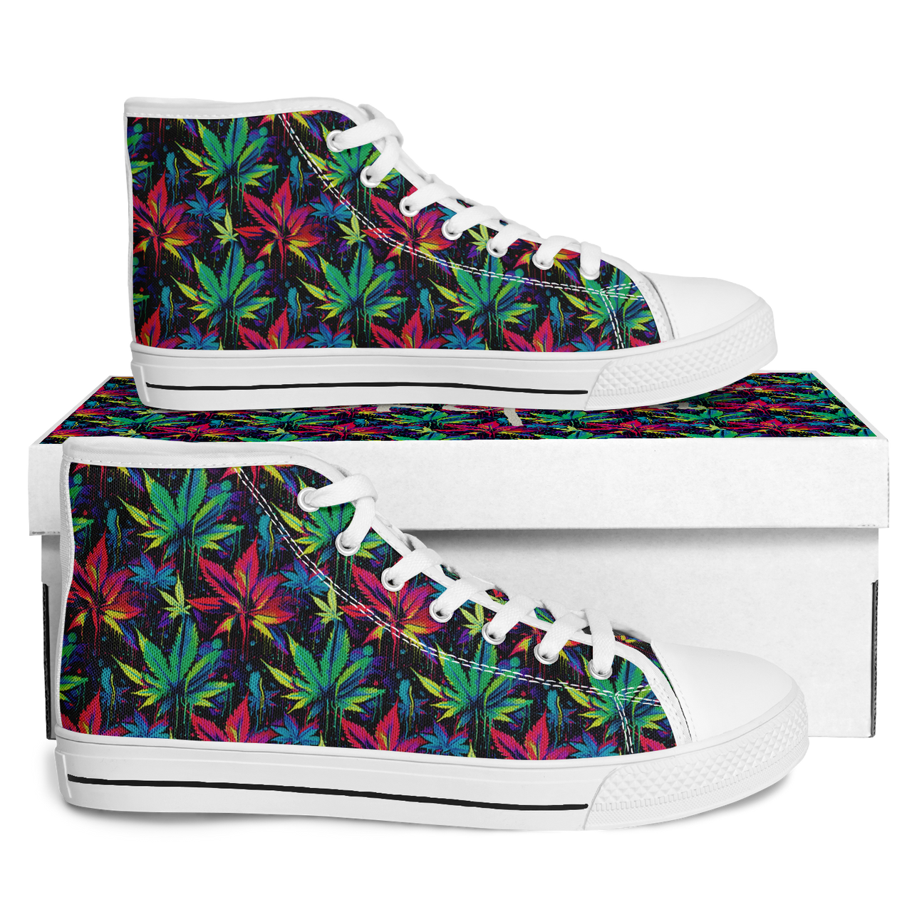 Chokefish™ Urban Peak Retro High Tops-Cannabis-010