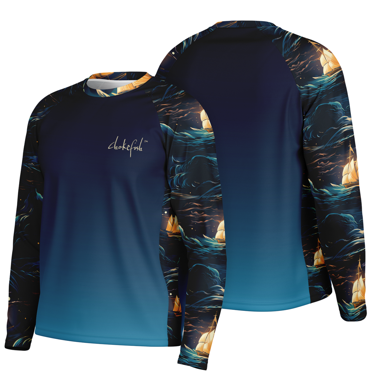 Chokefish™ Long Sleeve Every Day All Weather Trees&Boats Shirt Men's-014